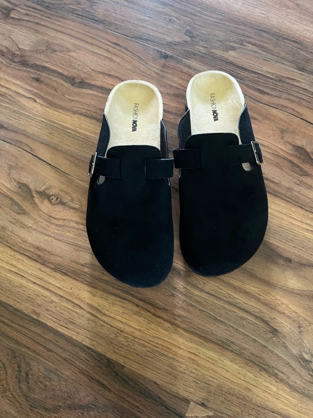 Fashion Nova Black Buckle Slip-On Shoes - Picture 3 of 9